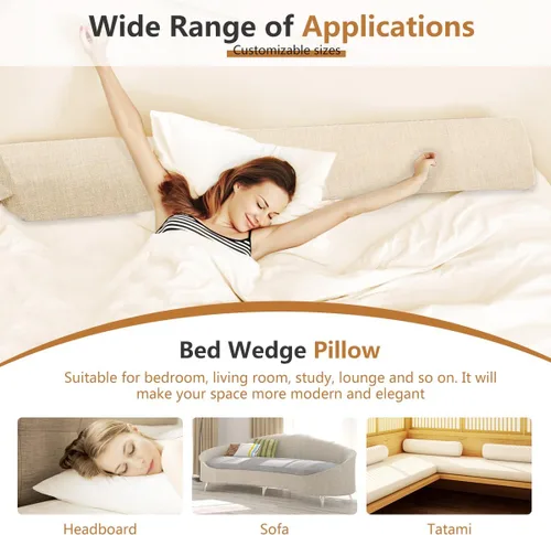 Vista 7 de Almohada de cuña de cama para cabecero, almohada de cuña de colchón para cama individual/XL, relleno de espacio de cama, cierra el espacio