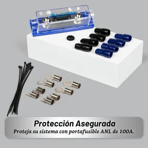 Vista 7 de InstallGear Kit de cableado de amplificador de 4 calibre - Kit de cableado de subwoofer de 17 pies con cables de especificaciones reales - Juego