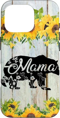 Vista 20 de Mama Bear Rustic Woodgrain Sunflowers Farmhouse Country Mom Case for iPhone 17