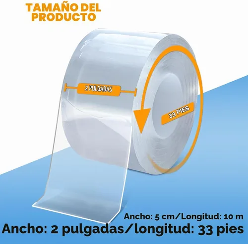 Vista 2 de Cinta de sellado de ventana y CA para aislamiento de tiro de marco, 20 mil, 2 pulgadas x 33 pies Transparente y grueso