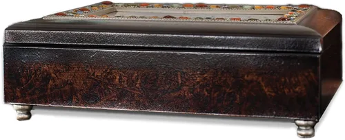 Vista 4 de Cottage Garden The Perfect Sister is Kind Giving Amber Earth Tone Jeweled Music Box Plays Edelweiss
