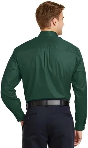 Vista 2 de Wangyue Camisas de vestir de manga larga para hombre, camisas casuales con botones y ajuste entallado, camisas de vestir formales con bolsillos
