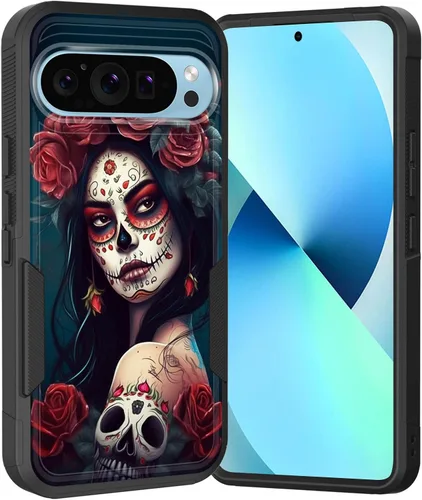 Vista 197 de Funda para Pixel 6A, Híbrida de Doble Capa de Servicio Pesado Resistente a Prueba de Golpes PC Duro + Funda Protectora de Silicona Suave para Google