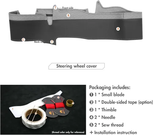 Vista 8 de MEWANT Funda para volante BMW Z4 E85 E86 2003-2008 cosido a mano