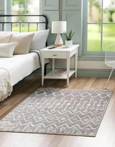 Vista 32 de Unique Loom Bohemian Trellis Collection - Alfombra rectangular de 2 x 3 pies 1 pulgada, color rosa polvoriento/marfil
