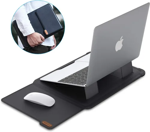 Vista 3 de Nillkin Funda para laptop de 15.6 pulgadas, funda para MacBook con soporte ajustable y alfombrilla para mouse, 2 modos de soporte, funda para laptop