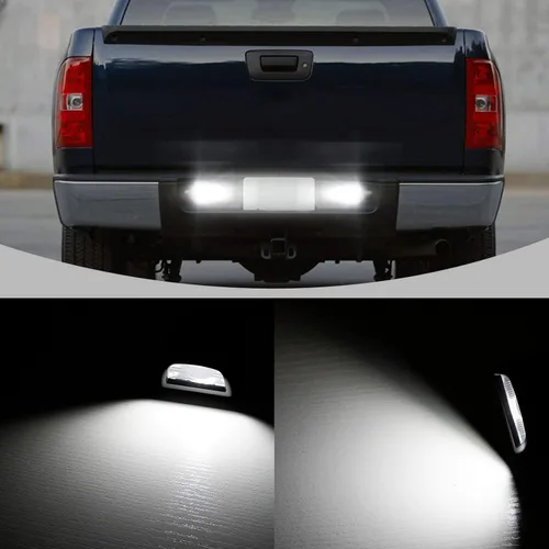 Vista 2 de Bestview Luces de Matrícula Lámpara de Placa con Cubierta de Carcasa Negra Bombillas Blancas de 6000K Conjunto de Repuesto para Chevy Silverado GMC
