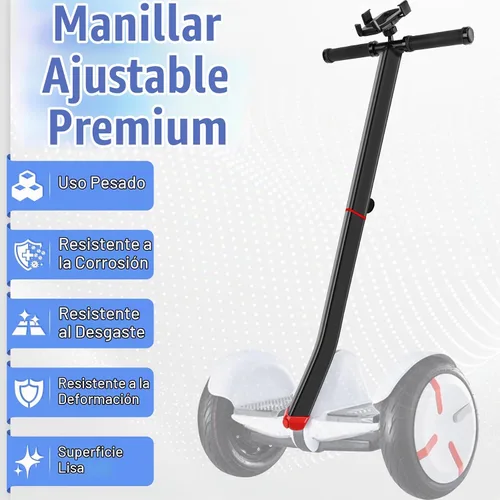 Vista 4 de ToLanbbt Manillar de patinete ajustable para Segway Ninebot Mini PRO con soporte para teléfono, control de palanca de liberación de presión de Negro