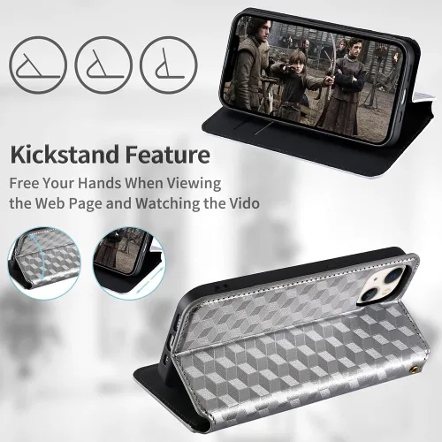 Vista 2 de Funda compatible con Blu View 1, compatible con Blu View1 B100DL de piel sintética con tarjeteros con cierre magnético, protección para teléfono