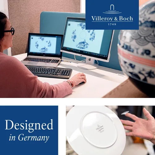 Vista 6 de Villeroy & Boch Mariefleur Basic - Plato de ensalada, 8.25 pulgadas, porcelana premium, blanco/multicolor