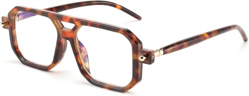 Vista 11 de FEISEDY Gafas de lectura vintage cuadradas con bloqueo de luz azul, para mujeres y hombres, de los años 70, planos, estilo aviador, Gafas B0090