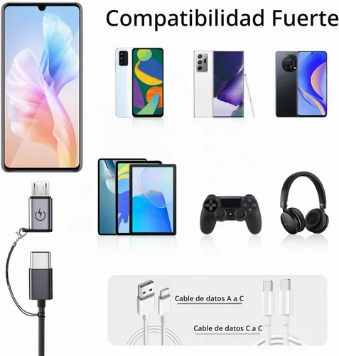 Vista 5 de Jadebones - Adaptador USB C a Micro USB, paquete de 4, color gris