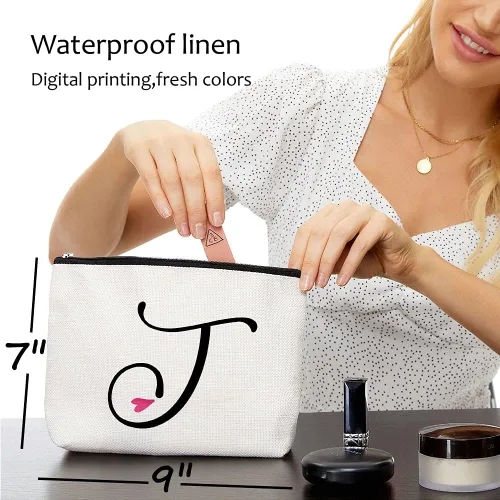 Vista 5 de Bolsa de cosméticos para lápices, regalos con cremallera impermeable, j, Casual personalizado