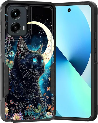 Vista 281 de para Moto G Play 4G 2024, funda de dos capas híbrida resistente y a prueba de golpes, PC duro + silicona suave protectora para Motorola Moto G Play