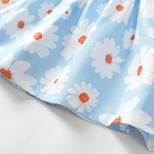 Vista 7 de Vestido para bebé recién nacida niña pequeña Vestido para niña pequeña de cuello halter sin mangas con flores Vestido de verano para niña de espalda