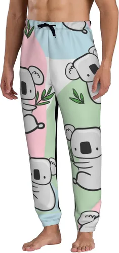 Vista 2 de Men Cute Koala and Leaves Sweatpants Joggers Sweatpants Baggy Jogger Pants with Pocket for Men