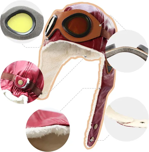 Vista 4 de Happy Will Pilot Aviator - Gorro de forro polar con orejeras para niños pequeños