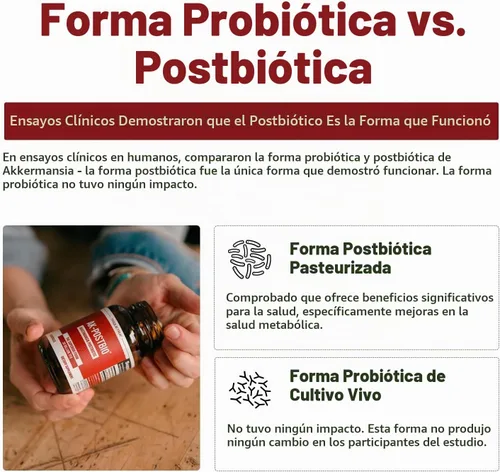Vista 6 de AK-Postbio: Akkermansia Probiotic 30 mil millones de TFU - Fuerza máxima, dosis clínicamente validada y cepa patentada - Forma pasteurizada