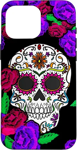 Vista 19 de Funda de regalo mexicana para iPhone 17, diseño de calavera de azúcar