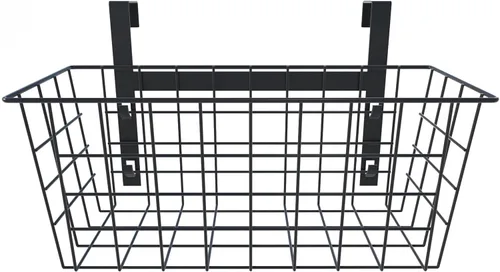 Vista 8 de MaraFansie Cesta con gancho, cesta de almacenamiento de rejilla, organizador de puerta sobre el gabinete, cesta colgante de alambre con gancho sobre