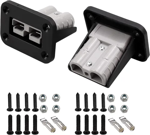 Vista 7 de 2 piezas Panel de enchufe, Panel de montaje de enchufe de 50 amperios para conectores de la serie Anderson SB50, Placa de montaje empotrado al ras