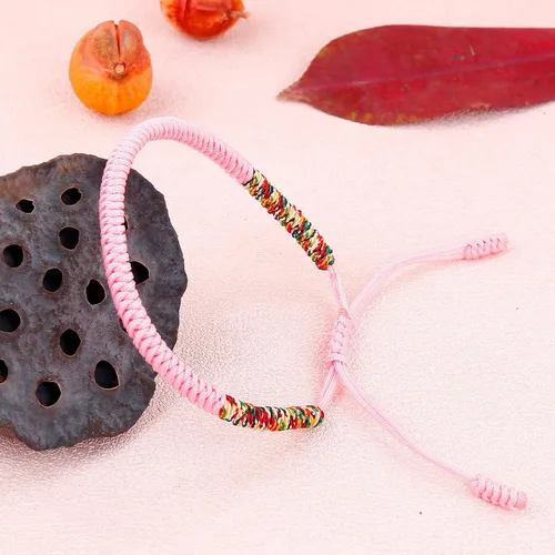 Vista 15 de Pulseras tibetanas hechas a mano con cuerda roja para él y ella, pulsera de la amistad, pulsera de la amistad, hilo negro y rojo para protección
