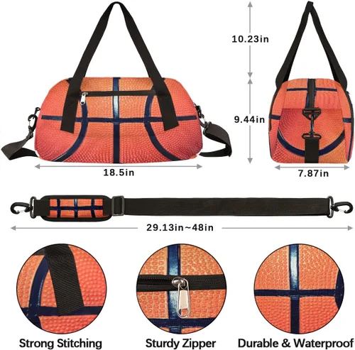 Vista 4 de Bolsa de lona para niños, bolsa de gimnasio deportiva para niños, niñas y adolescentes, bolsa de mano para el fin de semana, bolsa de viaje