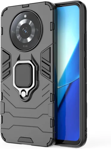 Vista 3 de Funda compatible con Realme 11 5G, carcasa de soporte compatible con Realme 11 5G RMX3751, funda negra