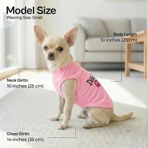 Vista 3 de Parisian Pet - Camiseta para perros y gatos, con texto en inglés Daddy's Girl, 2XS