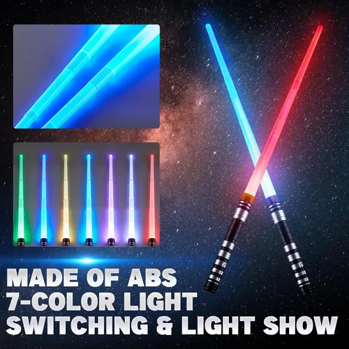 Vista 2 de Sables iluminados para niños, paquete de 4 espadas retráctiles de 7