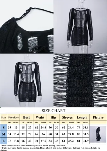Vista 5 de Vestido de manga larga para mujer, vestido sexy Y2K, vestidos ajustados para mujer, vestidos sexys para mujer