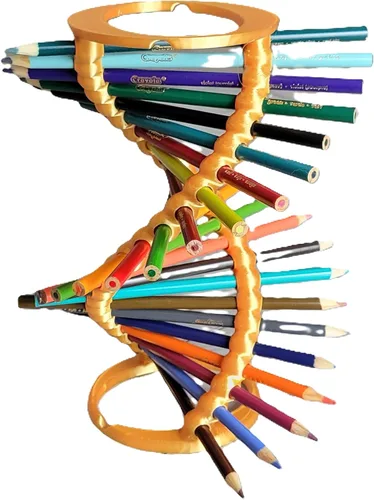 Vista 11 de Znet3D DNA Helix Portalápices – Innovador organizador de escritorio – 9 pulgadas de alto – Capacidad para 23 lápices – Diseño liso de borde redondo