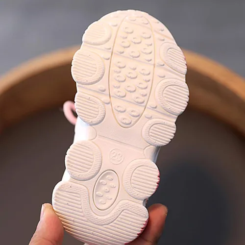 Vista 2 de Zapatos deportivos cálidos de cuero de invierno para niñas pequeñas, de encaje suave, para bebés, zapatos de tenis para bebés (rosa, 18-24 meses)