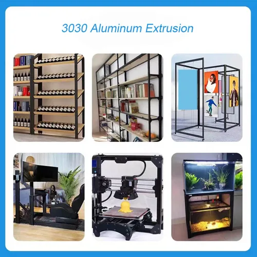 Vista 4 de 3030 T Ranura de aluminio extrusión para piezas de impresora 3D y CNC DIY Negro 400mmX4