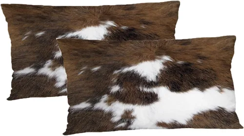 Vista 20 de TOMWISH Juego de 2 fundas de almohada de 16 x 16 pulgadas, diseño de vaca blanca y negra, fundas decorativas para el hogar, cama, sofá, sala