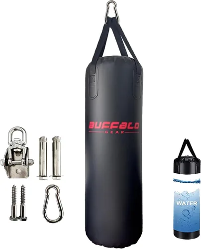 Vista 8 de Buffalo Gear Saco de boxeo de agua pesada, 225 libras, 165 libras, 86 libras, saco de boxeo ajustable para kickboxing, boxeo, gimnasio