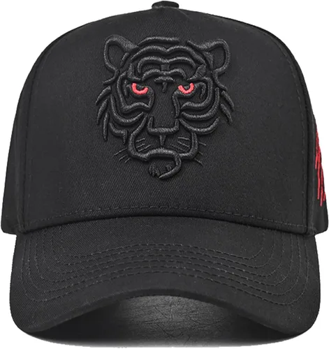 Vista 2 de Gorra de béisbol con diseño de tigre para camioneros, estilo hip hop, diseño de animales, bordado, para ampliar la parte superior dura