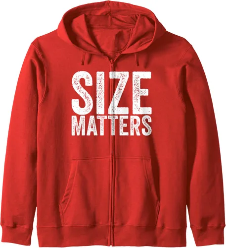 Vista 7 de Size Matters Funny Sarcasm Sudadera con capucha con cremallera, Negro