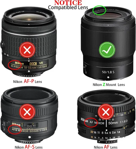 Vista 2 de Tapa del cuerpo + tapa de lente trasera compatible con Nikon ZR Z50II Z6III Z7II Z5II Z5II Z50 Z30 Z9 Z8 Z6 II Z7 Z7 II Z5 Z fc Nikon Z montaje