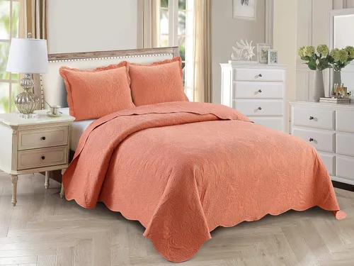 Vista 12 de Kids Zone Home Collection - Juego de colcha grande en relieve elegante, color liso, peso ligero, nuevo #Stacy (Beige, Twin)