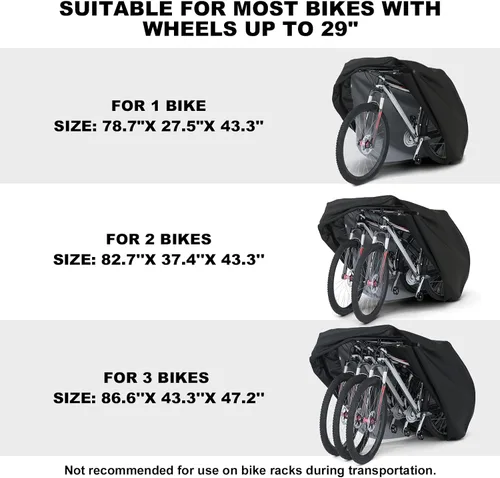 Vista 4 de Favoto - Funda impermeable para bicicleta al aire libre - Cubierta de bicicleta para 2 bicicletas XXL, protección contra el sol, la lluvia, el polvo