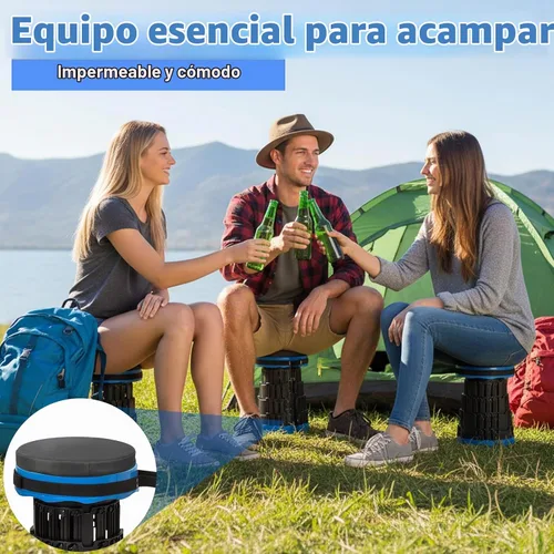 Vista 6 de 2 cojines telescópicos para taburetes, cojines plegables retráctiles de 9.8 pulgadas, cojines redondos de espuma viscoelástica para taburetes