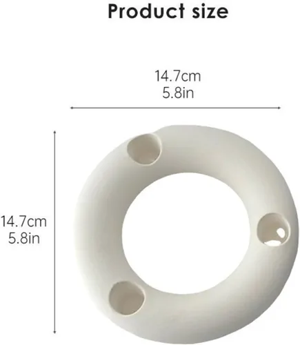 Vista 5 de Portavelas cónicos de cerámica, candelabro circular para 3 velas cónicas, decoración moderna para mesa de comedor, sala de estar, café, centro