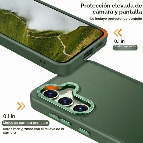 Vista 4 de Rayboen Funda para Samsung Galaxy S24 Plus, funda S25 Plus, Sensación de Piel Esmerilada Translúcida Parte Trasera de PC Duro Borde de Silicona