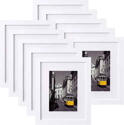 Vista 124 de eletecpro Juego de 5 marcos de fotos de 8 x 10 pulgadas, collage de fotos, decoración de pared, fotos de 5 x 7 con paspartú o de 8 x 10 pulgadas sin