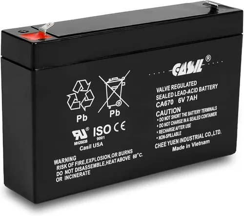 Vista 11 de Casil 3FM7 6V7Ah 20HR Batería de 6V 7Ah para juguetes motorizados - Batería recargable 3FM7 de 6V 7Ah duradera para juguetes motorizados para niños