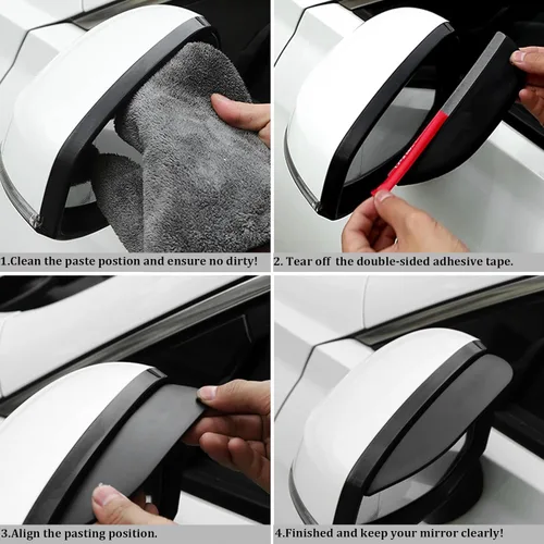 Vista 5 de Protector de Lluvia para Espejo Retrovisor, Película Protectora contra la Lluvia para Espejo de Vehículo, Protector de Visor para la mayoría