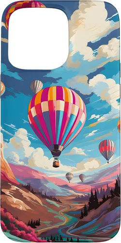 Vista 31 de Colorful Hot Air Balloons Pop Art Style Case for iPhone 17