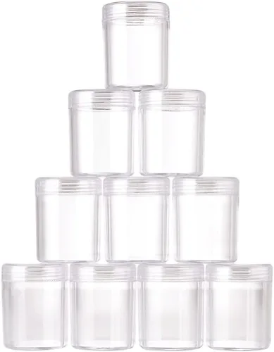 Vista 10 de Craftdady Juego de 100 tubos de almacenamiento vacíos de plástico transparente transparente pequeños con cuentas, botellas de prueba, cajas
