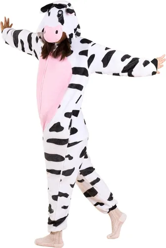 Vista 3 de Pijama unisex para adultos, pijama de animales, de franela, cosplay, disfraz de Halloween, ropa de dormir de animales para mujeres y hombres